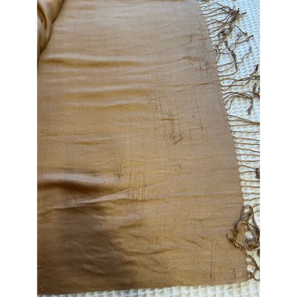 Pashmina Cashmere Boho Eventwear Gold Champagne Scarf, Shawl or Wrap - Picture 5 of 11